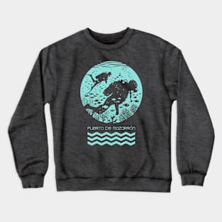 diving time - Light Mint Crewneck Sweatshirt